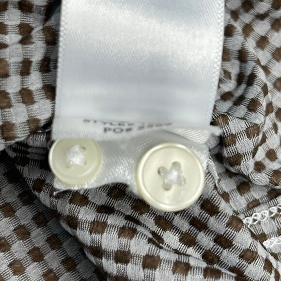 Rhone Brown Gingham Casual Button Down stretch commuter Shirt Slim Fit size M - Picture 8 of 11